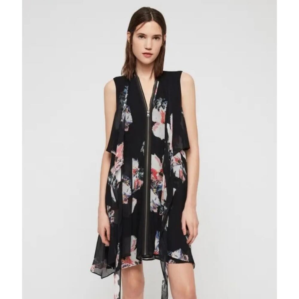 All Saints Black Floral Dress